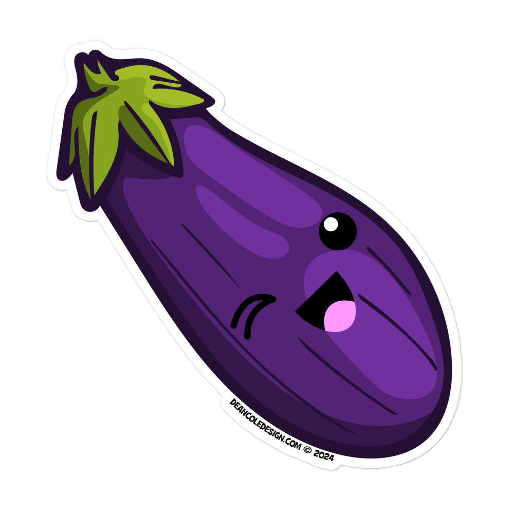 Kawaii Eggplant – Bubble-free Sticker