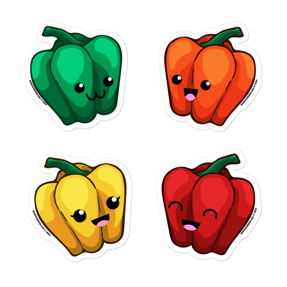Kawaii Peppers – Bubble-free Stickers