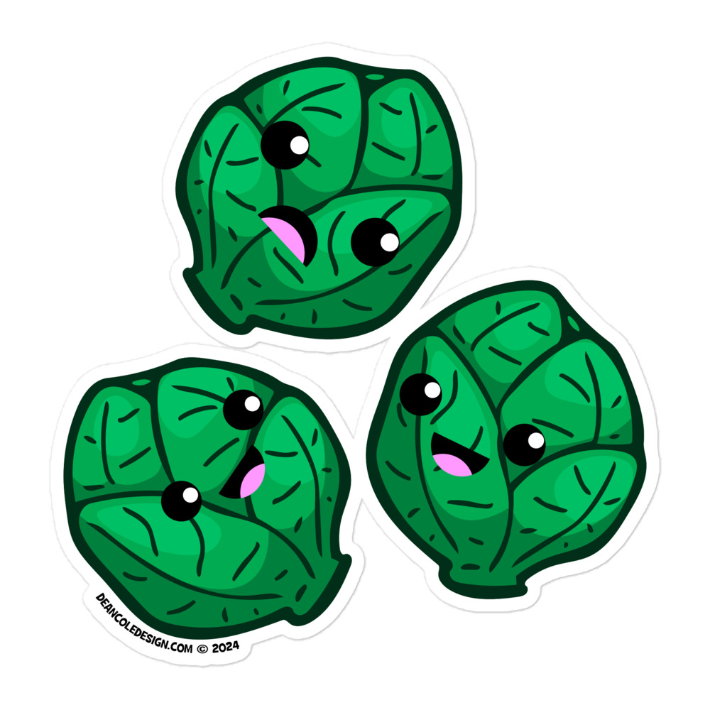 Kawaii Brussels Sprouts –  Bubble-free Sticker