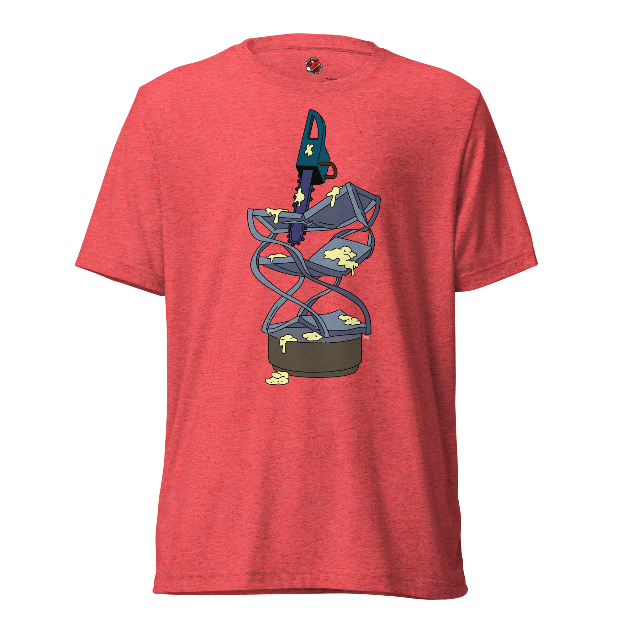 Failed Shelving Unit with Stupid Stuck Chainsaw and Applesauce – Unisex T-Shirt