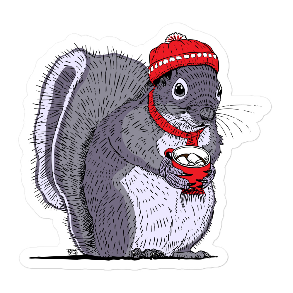 Hot Chocolate Grey Squirrel – Bubble-free Sticker